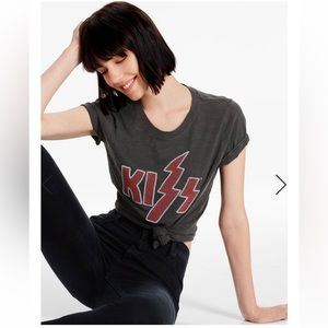 Lucky Brand KISS Logo Beaded T-Shirt